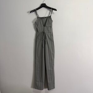 Gray Striped Women's Jumpsuit